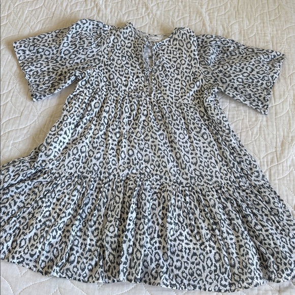EMERSON FRY India Collection ISLA Gray White Leopard Dress Casual Cotton M L - Picture 3 of 11